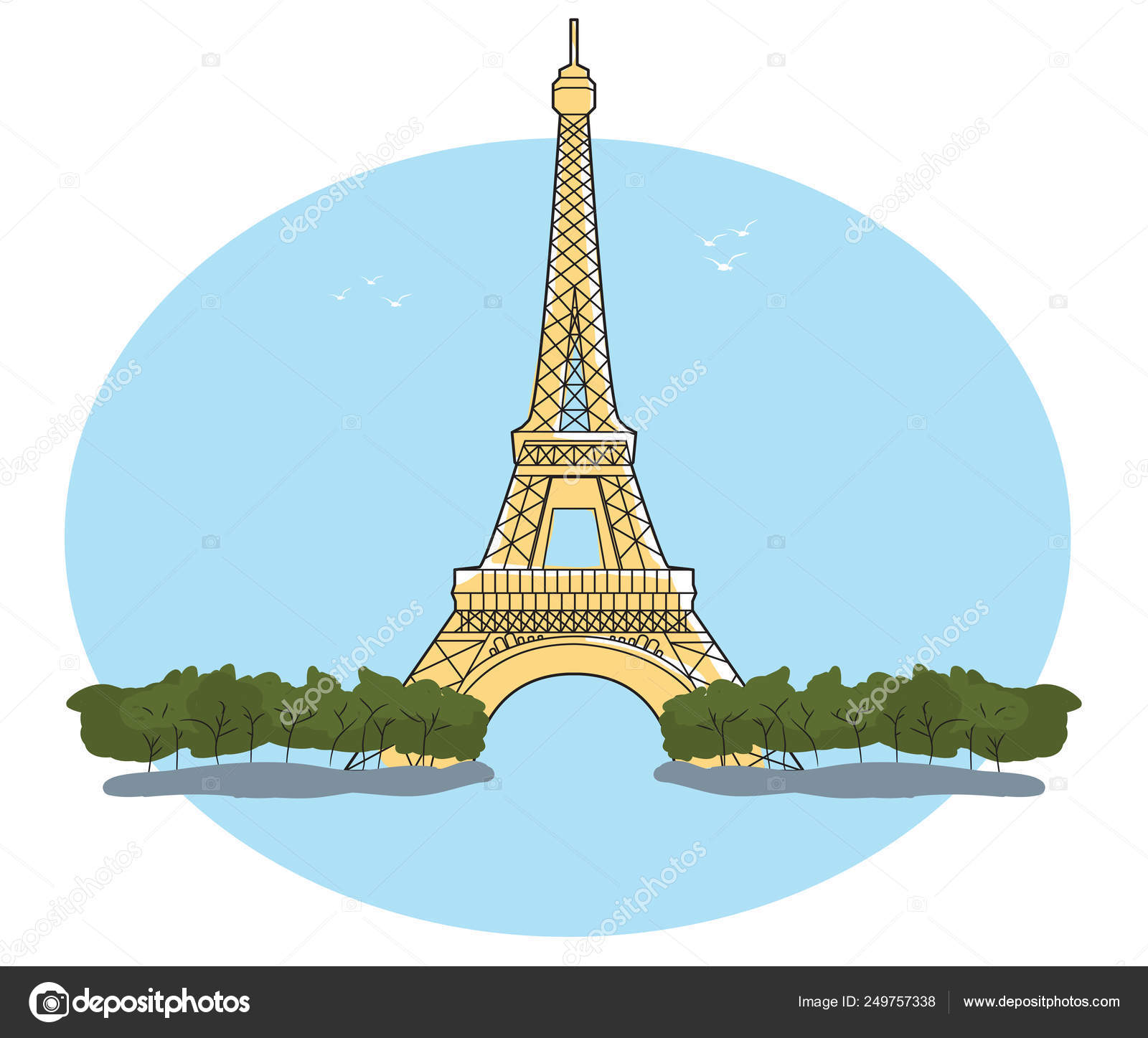 Vector image of Eiffel Tower Paris France Stock Vector Image by ©doethion  #249757338