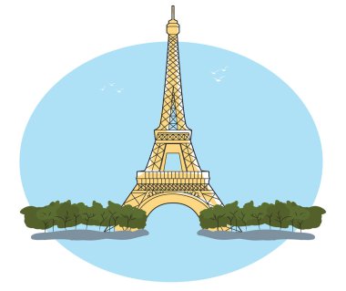Vektör görüntü Eyfel Kulesi Paris Fransa