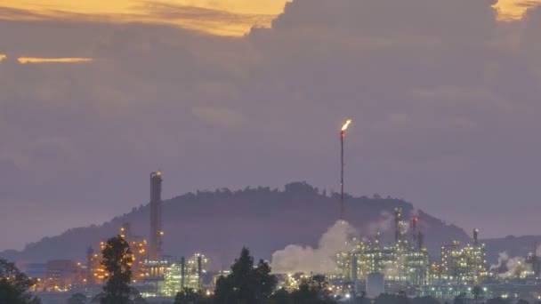 Lapso Tempo Alta Qualidade Parque Industrial Com Fábricas Plantas Industriais — Vídeo de Stock
