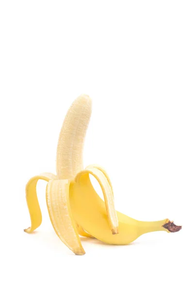 Banana Banana Matura Isolata Sfondo Bianco — Foto Stock