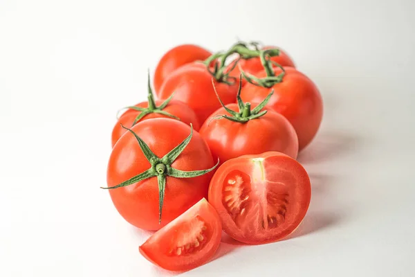 Frische Rote Tomaten Auf Weißem Hintergrund — Stockfoto