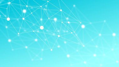 Soyut fütüristik kripto blockchain. Beyaz noktalar ve üçgen şekiller. Modern dijital teknoloji kavramı doku başlık sayfası veya web tasarımı için