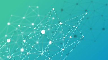 Soyut fütüristik kripto blockchain. Beyaz noktalar ve üçgen şekiller. Modern dijital teknoloji kavramı doku başlık sayfası veya web tasarımı için