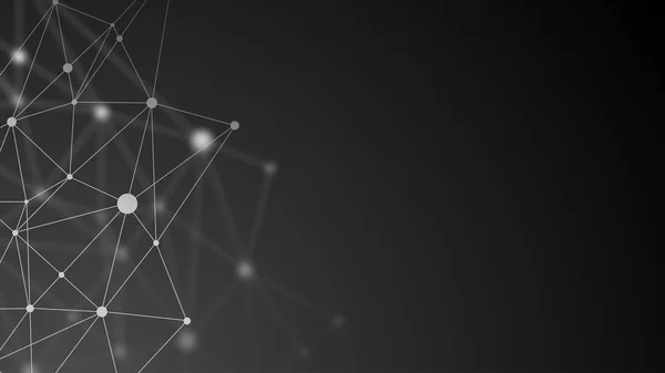 Soyut fütüristik kripto blockchain. Beyaz noktalar ve üçgen şekiller. Modern dijital teknoloji kavramı doku başlık sayfası veya web tasarımı için