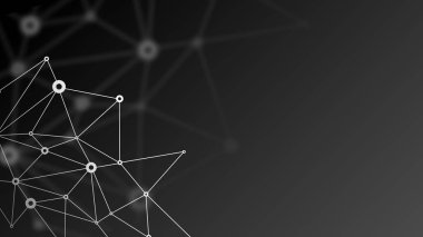 Soyut fütüristik kripto blockchain. Beyaz noktalar ve üçgen şekiller. Modern dijital teknoloji kavramı doku başlık sayfası veya web tasarımı için