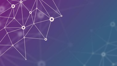 Soyut fütüristik kripto blockchain. Beyaz noktalar ve üçgen şekiller. Modern dijital teknoloji kavramı doku başlık sayfası veya web tasarımı için