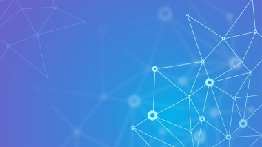 Soyut fütüristik kripto blockchain. Beyaz noktalar ve üçgen şekiller. Modern dijital teknoloji kavramı doku başlık sayfası veya web tasarımı için