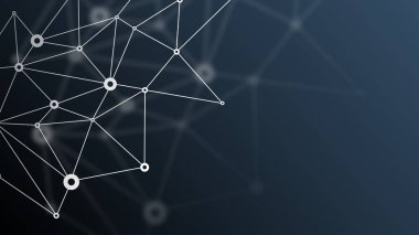 Soyut fütüristik kripto blockchain. Beyaz noktalar ve üçgen şekiller. Modern dijital teknoloji kavramı doku başlık sayfası veya web tasarımı için