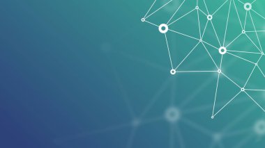 Soyut fütüristik kripto blockchain. Beyaz noktalar ve üçgen şekiller. Modern dijital teknoloji kavramı doku başlık sayfası veya web tasarımı için