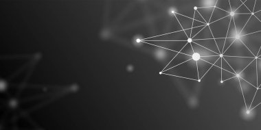 Soyut fütüristik kripto blockchain. Beyaz noktalar ve üçgen şekiller. Modern dijital teknoloji kavramı doku başlık sayfası veya web tasarımı için