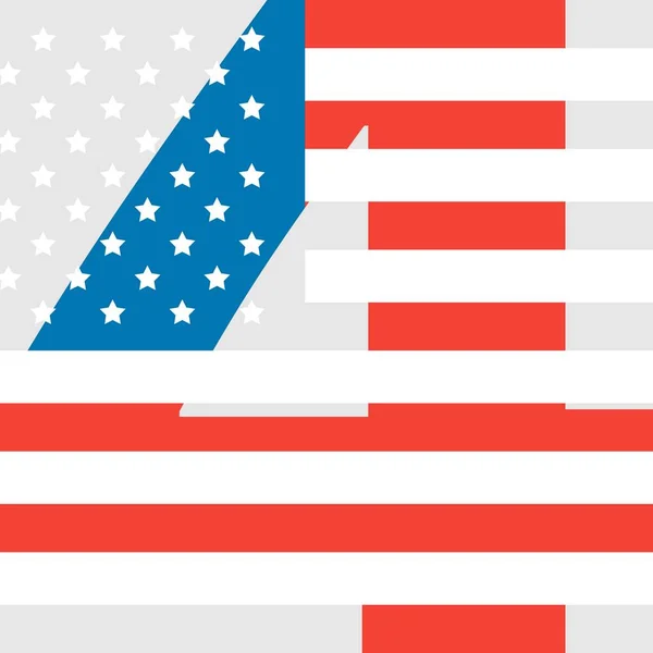 Juli Onafhankelijkheidsdag Van Verenigde Staten Van Amerika Platte Vector Wenskaart — Stockvector