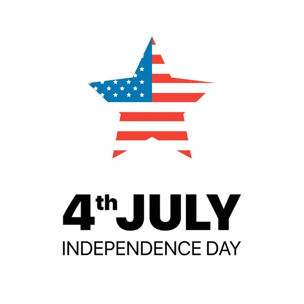 4Th July Holiday Greetings Card American Flag Star Flat Vector — Stock Vector