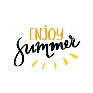 Fırça yazılı kelimelerin vektör illüstrasyon Ula Yaz beyaz arka plan üzerinde izole