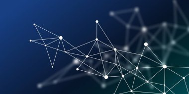 Soyut fütüristik kripto blockchain. Üçgenler halindeki nokta ve şekiller. Banner veya web tasarımı için modern dijital teknoloji konsept dokusu