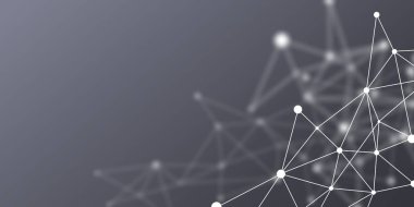 Soyut fütüristik kripto blockchain. Üçgenler halindeki nokta ve şekiller. Banner veya web tasarımı için modern dijital teknoloji konsept dokusu