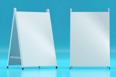 3D çizim render beyaz bilgi işareti mavi bir bac üzerinde