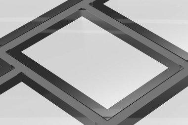 3D çizim render gri bir arka plan üzerine bir poster çerçeve