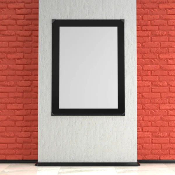 3d illustration render of a poster frame on a interior backgroun — Stock Photo, Image