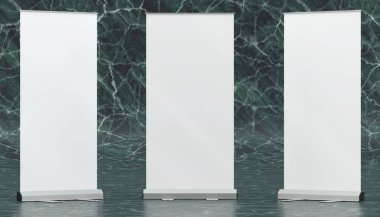3D çizim render toplaması mockup yeşil mermer sırtına