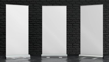 3D çizim render toplaması mockup siyah tuğla backg tarihinde