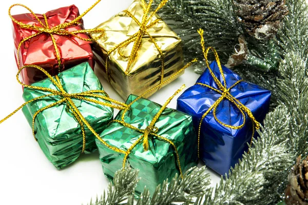 Confezioni Regalo Decorazione Natale — Foto Stock