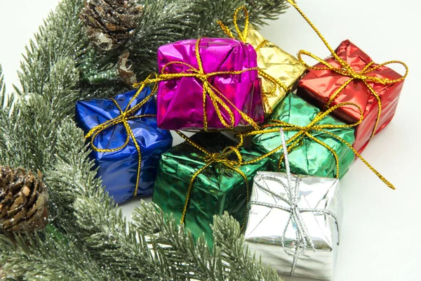 Christmas Decoration Gift Boxes — Stock Photo, Image