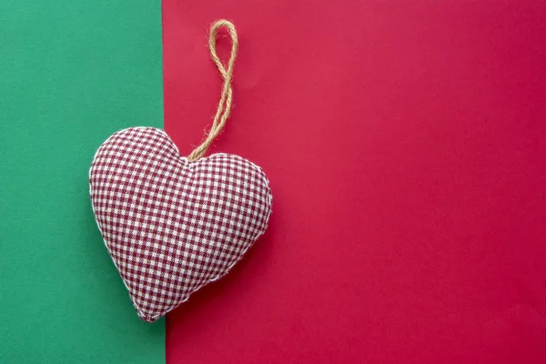 Christmas Decorative Hanging Heart Multicolored Background — Stock Photo, Image