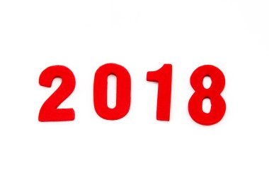Beyaz arka plan üzerinde sayı 2018