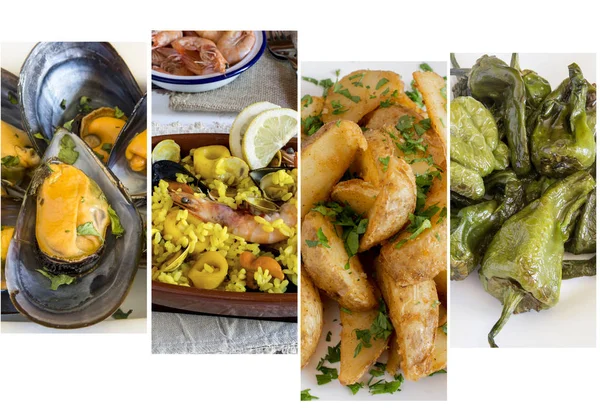 Collage Several Images Various Types Food — Stock Photo, Image