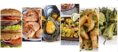 Çeşitli gıda kapalı birkaç görüntü ile kolaj.