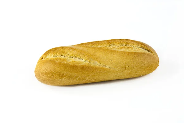 Bílý Chléb Houska Bílém Pozadí — Stock fotografie