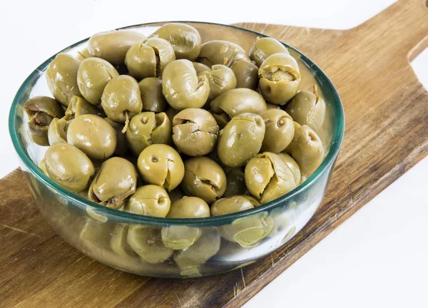 Green Olives Served Bowl — Stock Photo, Image