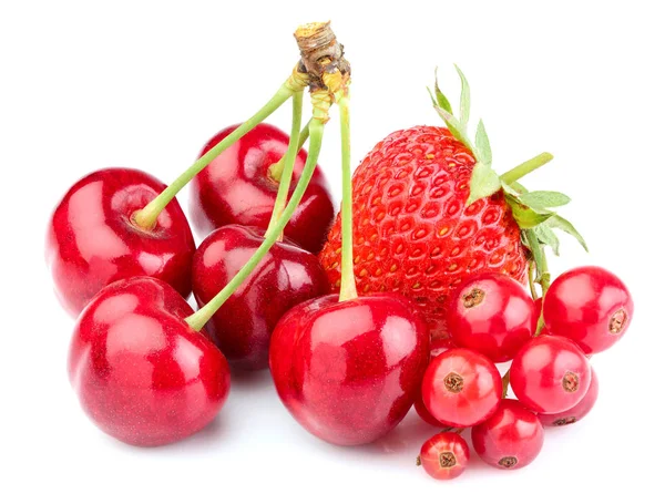 Cherries, strawberries, red currants. — Stock Photo, Image