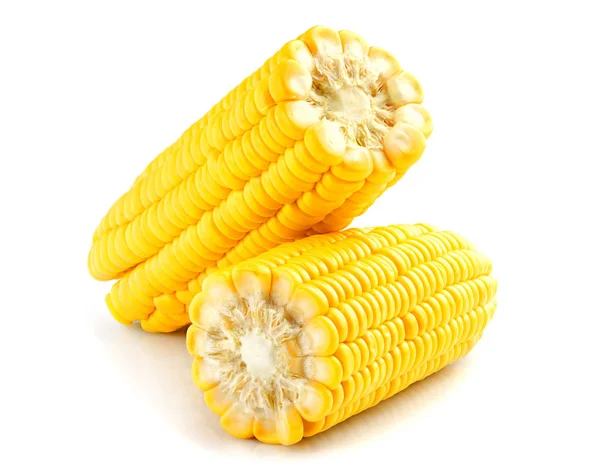 Уши Сладкой Кукурузы Изолированы Белом Фоне — стоковое фото