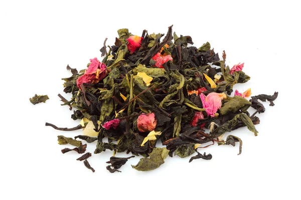 Dried Tea Dried Herbal Green Black Tea Fruit Tea White — Stock Photo, Image