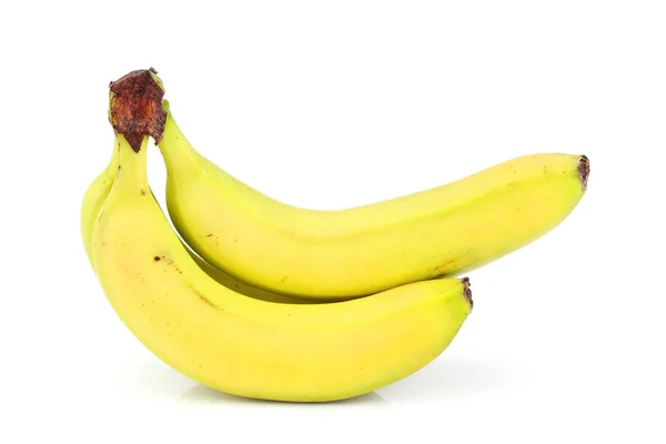 Three fresh bananas isolated. — Stock Photo, Image