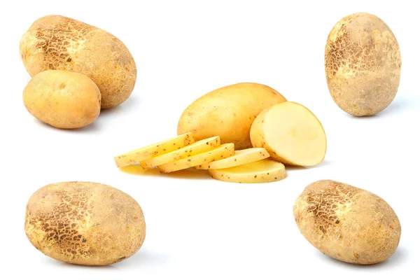 Batatas isoladas em branco. — Fotografia de Stock