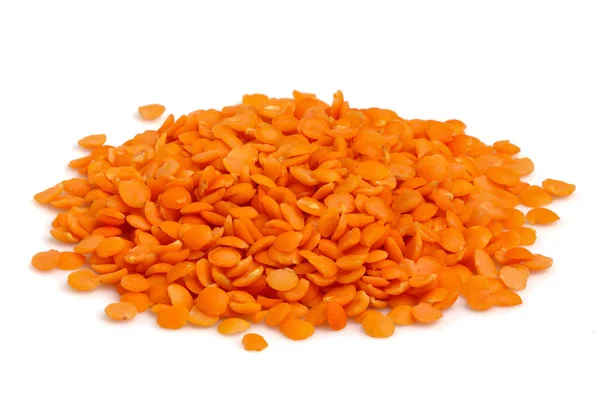 Red lentils isolated. Royalty Free Stock Images