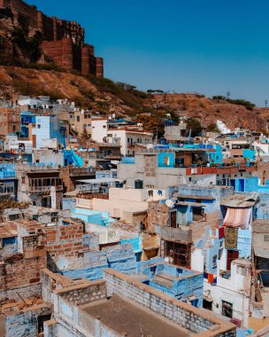 marakeş geleneksel binaların yüksek görünümü