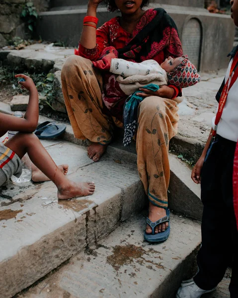 Cropped Shot Nepalese People Wearing Authentic Clothes — Stock Photo, Image