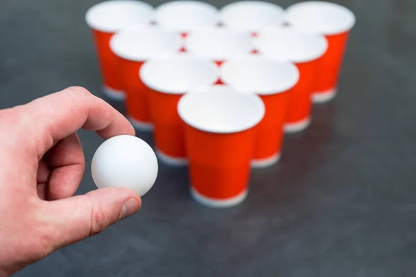 Beer Pong Popular Game Parties Place Your Text Royalty Free Stock Images