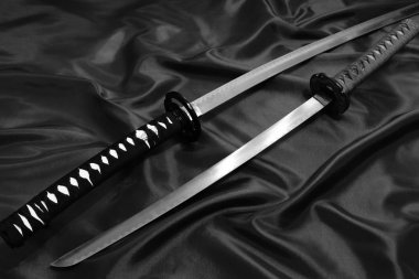 Samuray kılıcı. Ortaçağ Japon samuray kılıç silah. Ortaçağ Japon silah