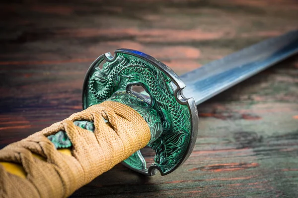 Espada Del Samurai Armas Japonesas Medievales Espada Del Samurai Armas — Foto de Stock