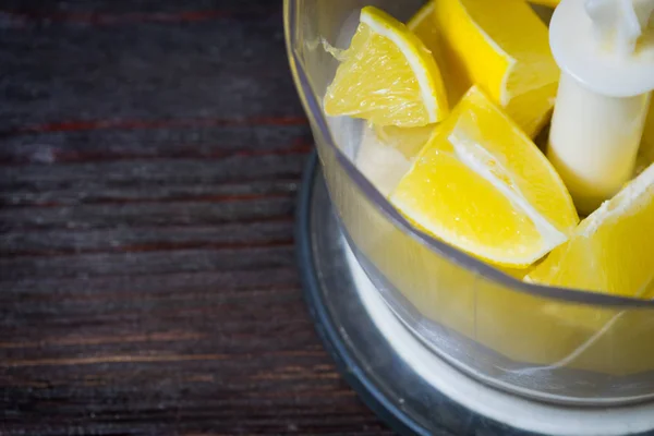 Лимон Блендере Приготовление Лимонного Напитка — стоковое фото