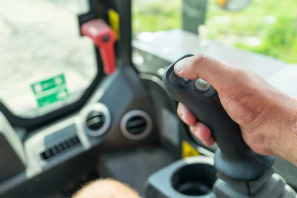 Loader Kontroll Joystickreglage Plats För Text — Stockfoto