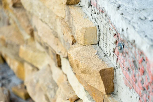 Wall Cladding Natural Stone Place Your Text — Stock Photo, Image