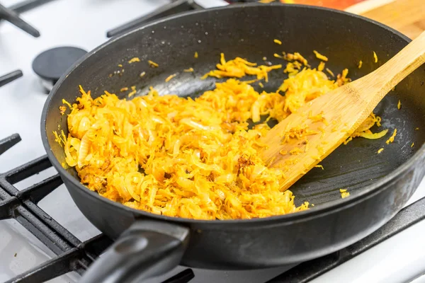 Wortel Goreng Dan Bawang Bersama Sama Tempat Untuk Teks Anda — Stok Foto