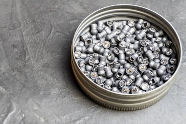 Hava silah için mermi. Fotoğraf madde işaretleri yakın çekim..