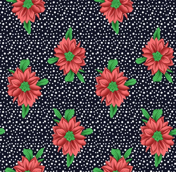 Bezešvé Vzory Jarními Květy Listy Ručně Kreslené Pozadí Květinový Vzor — Stock fotografie