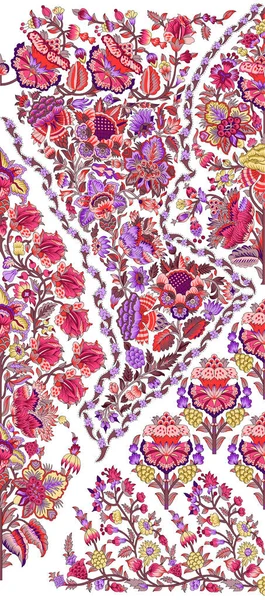 Paisley Çiçek deseni. Kusursuz Hint kumaşı desenleri. renkli arkaplan